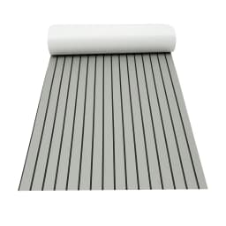 94''x 35'' EVA Foam Teak Flooring Mat Anti-Slip Marine Boat Yacht Decking Sheet Striped Carpet Self-Adhesive Faux Teak Floor Mat