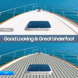 94''x 35'' EVA Foam Teak Flooring Mat Anti-Slip Marine Boat Yacht Decking Sheet Striped Carpet Self-Adhesive Faux Teak Floor Mat