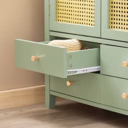 SoBuy FSB72-GR shoe wardrobe kitchen wardrobe sideboard with grid look doors wardrobe buffet storage s wardrobe dresser Green