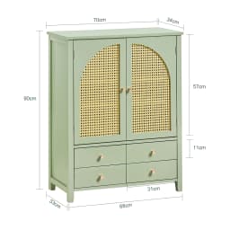 SoBuy FSB72-GR shoe wardrobe kitchen wardrobe sideboard with grid look doors wardrobe buffet storage s wardrobe dresser Green