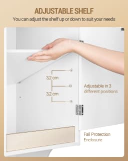 Bathroom Cabinet with Laundry Basket, Tall Bathroom Cabinet, Laundry Bag, with Foldable Laundry Basket, Door and Drawer