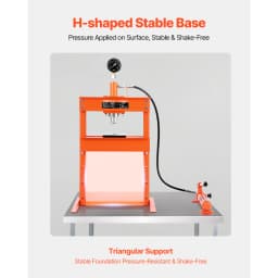 SucceBuy Hydraulic Shop Press 10T H-Frame Shop Press with Press Plate&H-shaped Base Adjustable Hydraulic Press Fit for Bending
