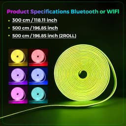 RGB LED Waterproof Neon Strips with APP & Remote, Smart WIFI Works with Alexa, Adjustable Brightness For Indoor And Outdoor Use