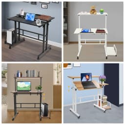 Modern Multi Functional Foldable Desk Floor Standing Computer Desk Adjustable Computer Table