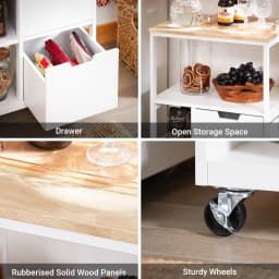 SoBuy FKW111 kitchen trolley with 2 drawers and 3 shelves, serving trolley, rolling cart, tea trolley, bar trolley, kitchen shelf with wheels