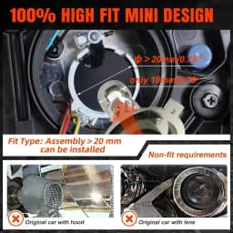 Braveway Car Light Mini Projetor Led 40000lm H4 Led Lens Mini Projector Auto 6000k High Low Beam for Car Offroad SUV 12V IP68