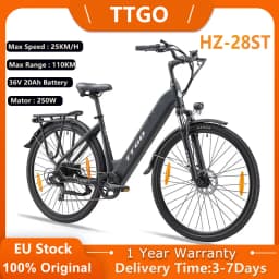 TTGO HZ-28ST Electric Bike 36V20Ah Battery 250W Motor Electric Bicycle,28 Inch Range 110 km,Lightweight Aluminium E-City Bike