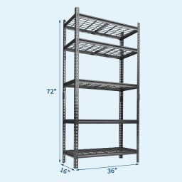 5-Tier Adjustable Metal Shelving Unit with 2000 Lbs Capacity,  for Garage and Home Organization