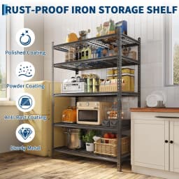 5-Tier Adjustable Metal Shelving Unit with 2000 Lbs Capacity,  for Garage and Home Organization