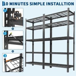 5-Tier Adjustable Metal Shelving Unit with 2000 Lbs Capacity,  for Garage and Home Organization