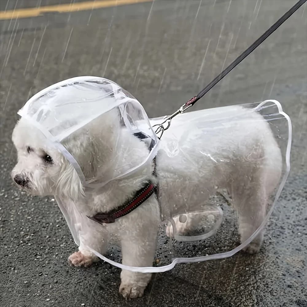 Transparent Waterproof Dog Raincoat for Small and Medium-Sized Dogs, Teddy and Bichon Frise Dog for Rainy Days Walking