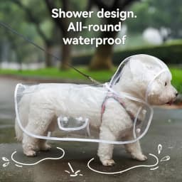 Transparent Waterproof Dog Raincoat for Small and Medium-Sized Dogs, Teddy and Bichon Frise Dog for Rainy Days Walking