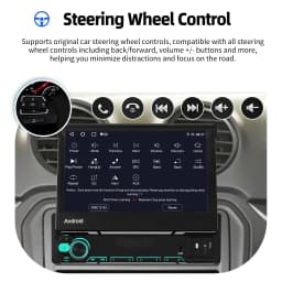 ESSGOO Android 15 Car Radio Retractable Screen Carplay 1Din Car Multimedia Player GPS Navigation Autoradio WIFI Auto Bluetooth
