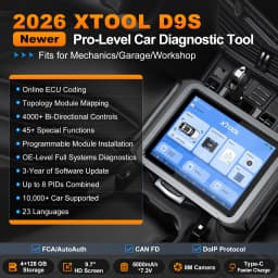 2026 XTOOL D9S BT Automotive Scanner Key Programmer ECU Coding OBD2 Diagnostic Topology Map with 45+ Resets FCA SGW DOIP CANFD