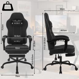 WOLTU Ergonomic Office Computer Chair Swivel Gamer Chair Gaming Chair with Lumbar Cushion Pillow Footrest
