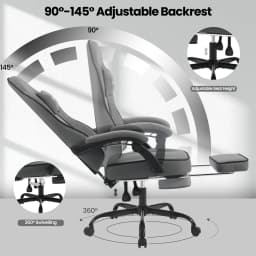 WOLTU Ergonomic Office Computer Chair Swivel Gamer Chair Gaming Chair with Lumbar Cushion Pillow Footrest
