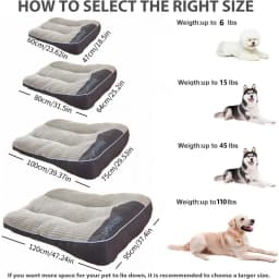 Grey Plaid Texture Dog Bed Sofa - Dog Mattress for Small, Medium and Large Dogs, Durable Polyester Fiber Dog Bed, Ideal for Pome