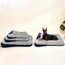 Grey Plaid Texture Dog Bed Sofa - Dog Mattress for Small, Medium and Large Dogs, Durable Polyester Fiber Dog Bed, Ideal for Pome