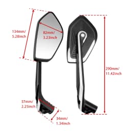 AREYOURSHOP MILLED ALUMINUM MIRRORS FOR BMW R1250R K53 R1250GS K50 R1250GSA K51 2018-2025