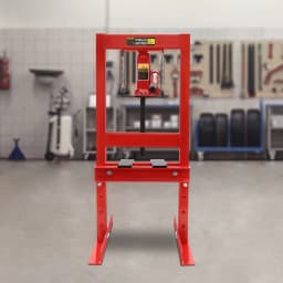 6 Ton Hydraulic Press Heavy Duty H-Frame Shop Press with Manual Hydraulic Pump & 4 Adjustable Heights for Bearing Bushings