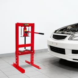 6 Ton Hydraulic Press Heavy Duty H-Frame Shop Press with Manual Hydraulic Pump & 4 Adjustable Heights for Bearing Bushings