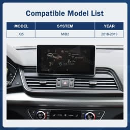 12.3 Inch Multimedia Display Touch Screen For Audi Q5 MIB 2018-2019 Airplay Miracast Function Wireless Carplay Android Auto