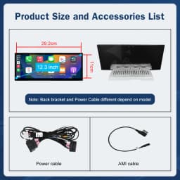 12.3 Inch Multimedia Display Touch Screen For Audi Q5 MIB 2018-2019 Airplay Miracast Function Wireless Carplay Android Auto