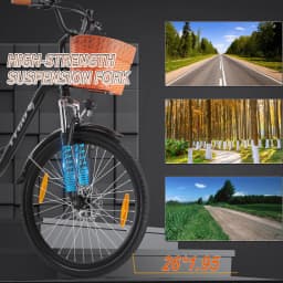 TTGO YY-26ST Electric Bike 26 Inch E-bike 36V14.5 Ah Battery,City Bike 60-75 km Electric Bicycle with Basket EBike for Men Women