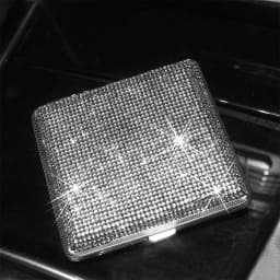 Diamond-encrusted women's Cigarette Case Hidden Button press-jumper personalised Flash Diamond Cigarette Case