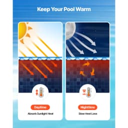 SucceBuy Solar Pool Cover with Bubble & PE Material Daytime Heat Absorption Nighttime Heat Retention Heat Retaining Solars Cover
