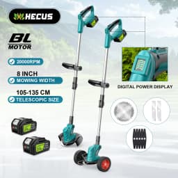 Gisam 8 Inch Brushless Electric Lawn Mower Cordless Grass Trimmer Adjustable Garden Cutter Power Tool For Makita 18V Battery Pin
