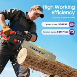 2000W 16Inch 800r/min High Speed Electric Chainsaw All Copper Wire Motor Power Chain Saw For Cutting All Kinds of Wood 220V