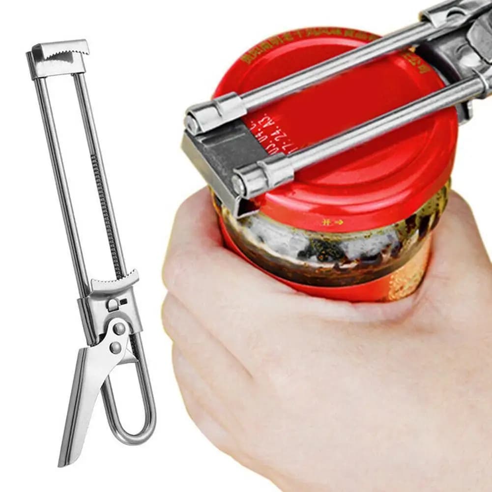 Can Opener Adjustable Steel Non-Slip Manual Jar Bottle Bottle Lid Opener Gadget Home Kitchen Professional Gadgets Tool