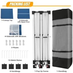 3x6m Folding Gazebo Party Tent With 6 Sidewall Pop Up Garden Canopy Awning UV 50+ Height Adjustable For Beach Wedding Camping