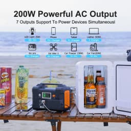 FF Flashfish E200 200W Portable Power Station with 60W Foldable Solar Panel 151Wh Complete Kit Set Solar Generator Emergency AC
