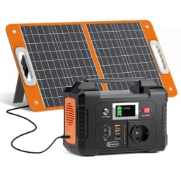 FF Flashfish E200 200W Portable Power Station with 60W Foldable Solar Panel 151Wh Complete Kit Set Solar Generator Emergency AC