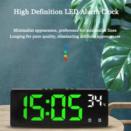 Creative Number Clock Color Nightlight Temperature Calendar Alarm Clock LED Large Number Electronic Clock Backlight Home Decor
