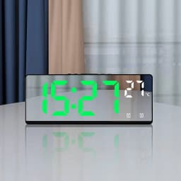 Creative Number Clock Color Nightlight Temperature Calendar Alarm Clock LED Large Number Electronic Clock Backlight Home Decor