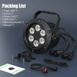 U'King 4PCS Waterproof Par Light 6x10W RGBW LED Strobe Effect Lighting DMX512 Sound Activated Control Stage Light for DJ Disco
