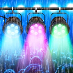 U'King 4PCS Waterproof Par Light 6x10W RGBW LED Strobe Effect Lighting DMX512 Sound Activated Control Stage Light for DJ Disco
