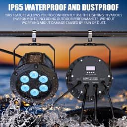 U'King 4PCS Waterproof Par Light 6x10W RGBW LED Strobe Effect Lighting DMX512 Sound Activated Control Stage Light for DJ Disco