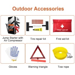 Ultimate Car Emergency Kit: 1200A Jump Starter, 150PSI Air Pump, Tire Repair, SOS Light & Tools Included