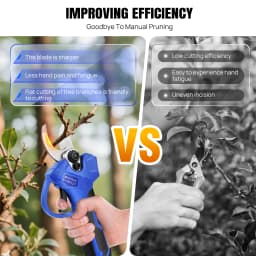 21V Brushless Electric Garden Secateurs Cordless Pruning Shears with 2 x 1.5Ah Rechargeable Batteries