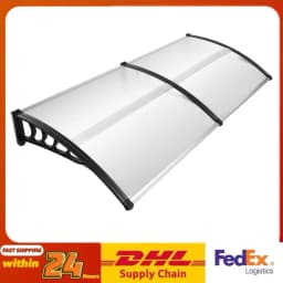 115*90*24cm Aluminum Polycarbonate Front Door Canopy Solid Durable Super Load-bearing Sound Insulation Flame Retardant