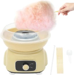 NEWEST Cotton Candy Machine Set, 500W Cotton Candy Machine with Plastic Stick Spoon and 10 Bamboo Sticks,1850RPM Sugar