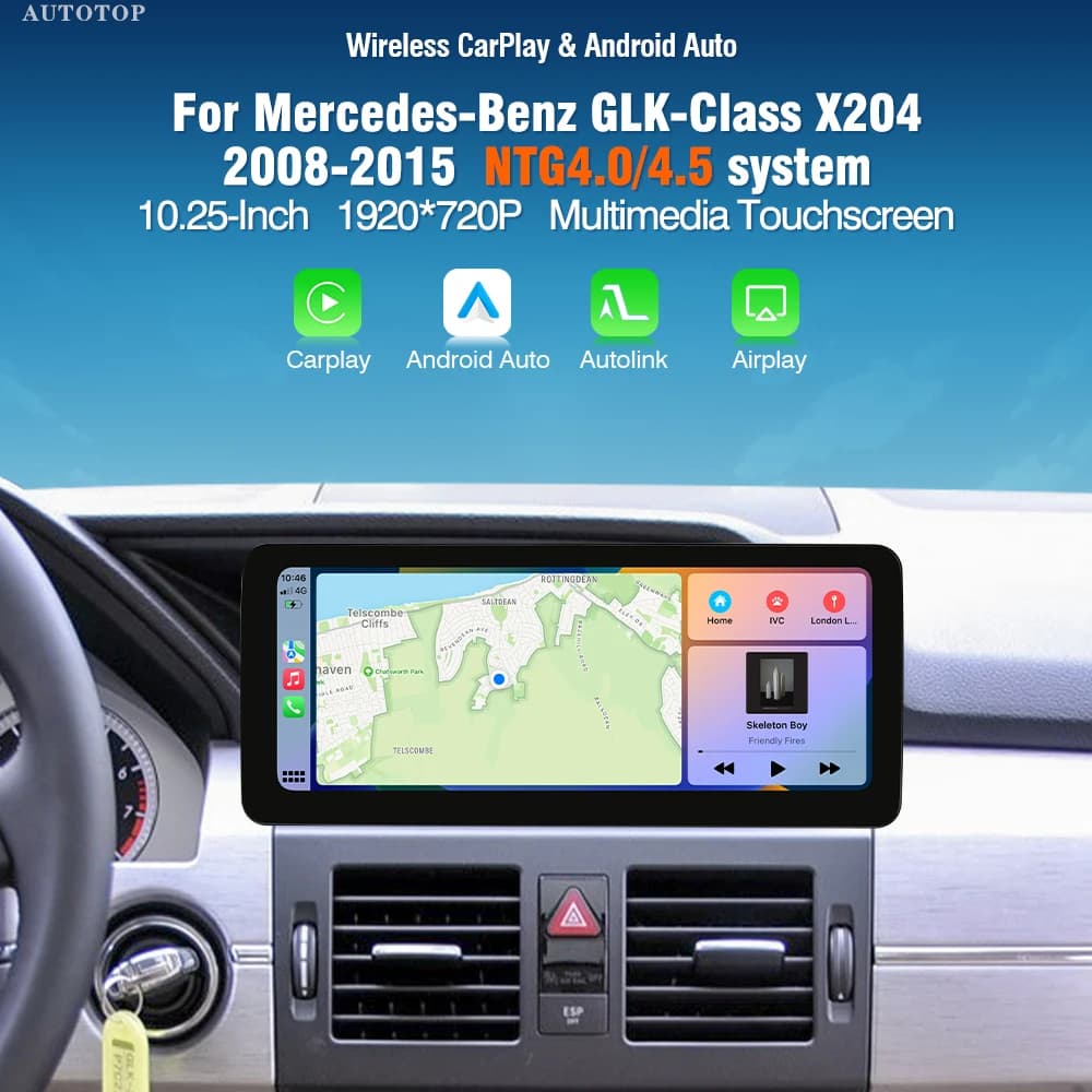 AUTOTOP 10.25" Linux Screen CarPlay Android Auto Multimedia Player For Mercedes Benz GLK Class X204 GLK300 GLK350 GLK250 BT WiFi