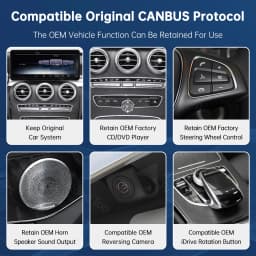 Multimedia Display For Benz C Class W205 GLC V Class W447 2015-2019 NTG5.0 Touch Screen Wireless Carplay Navigation Android Auto
