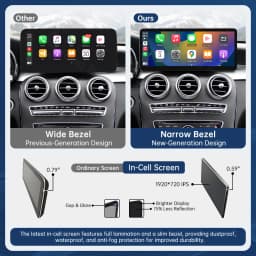 Multimedia Display For Benz C Class W205 GLC V Class W447 2015-2019 NTG5.0 Touch Screen Wireless Carplay Navigation Android Auto