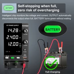 KUAIQU DC Power Supply Variable, Regulated Bench Power Supply for Fast Recharge, Equivalent to adding a BMS to your battery