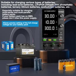 KUAIQU DC Power Supply Variable, Regulated Bench Power Supply for Fast Recharge, Equivalent to adding a BMS to your battery